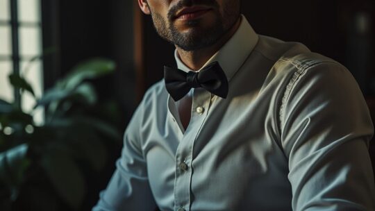 Les secrets pour bien accessoiriser votre chemise col cassé avec nœud papillon caché