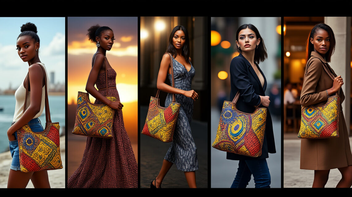 5 façons de porter un sac cabas à motifs wax africains avec élégance