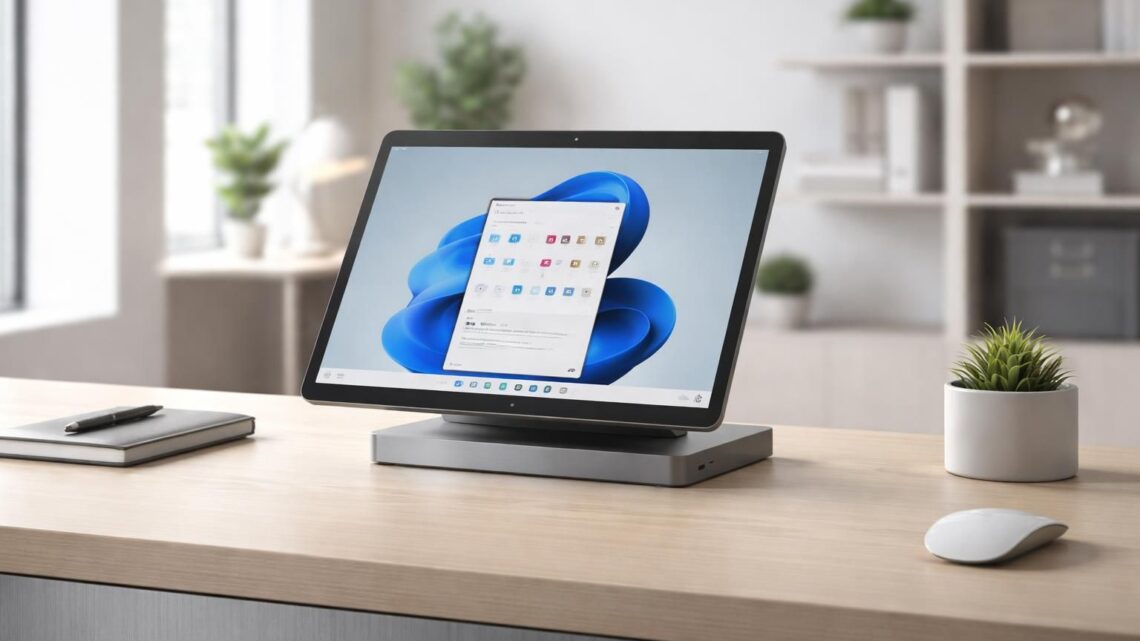 Aménagement : dock et câbles invisibles pour tablette Windows au comptoir