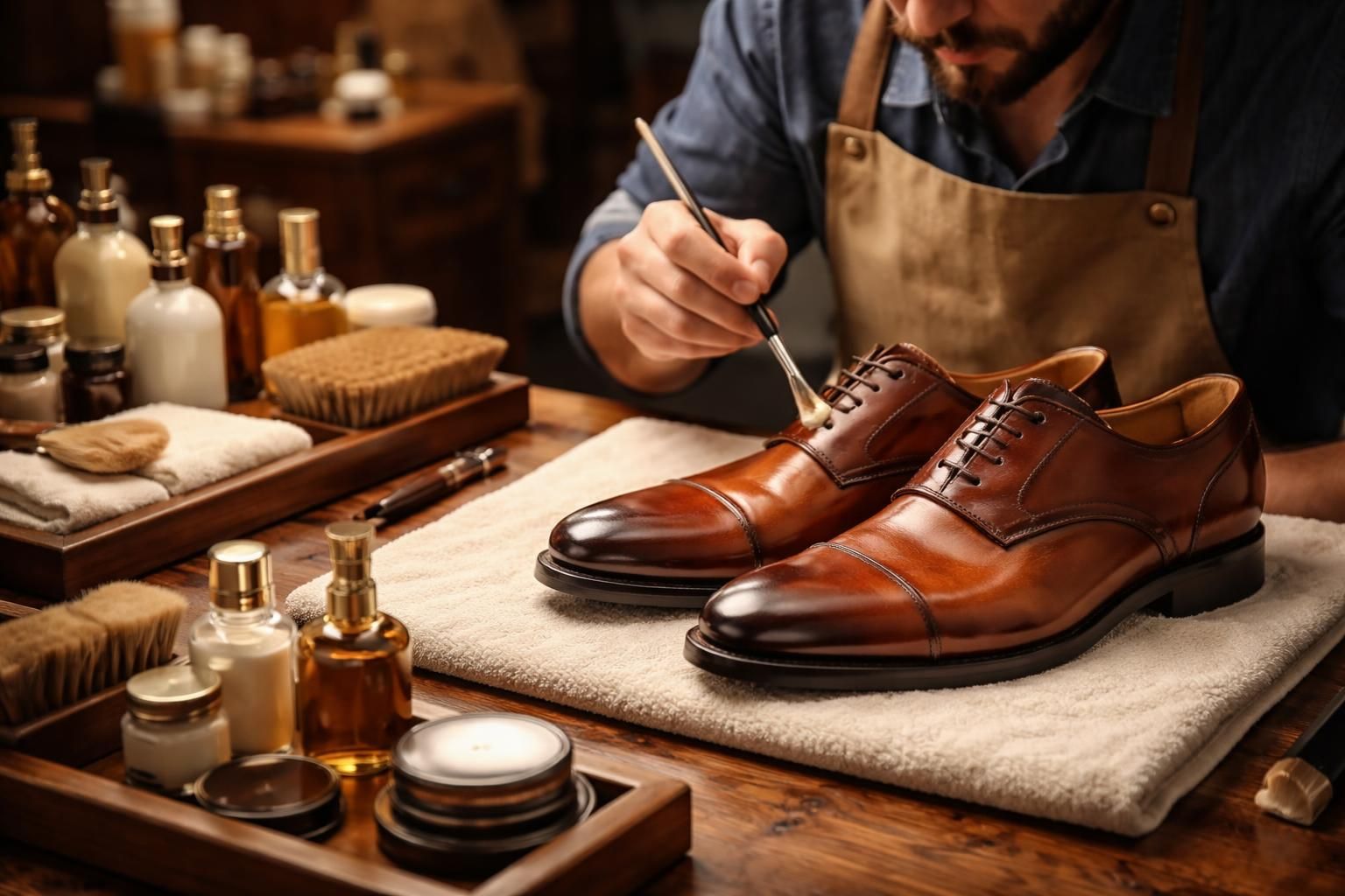 offrez un soin spa à vos chaussures en cuir avec notre nettoyage professionnel chez le cordonnier. redonnez éclat et douceur à vos chaussures grâce à un traitement spécialisé et un entretien expert.