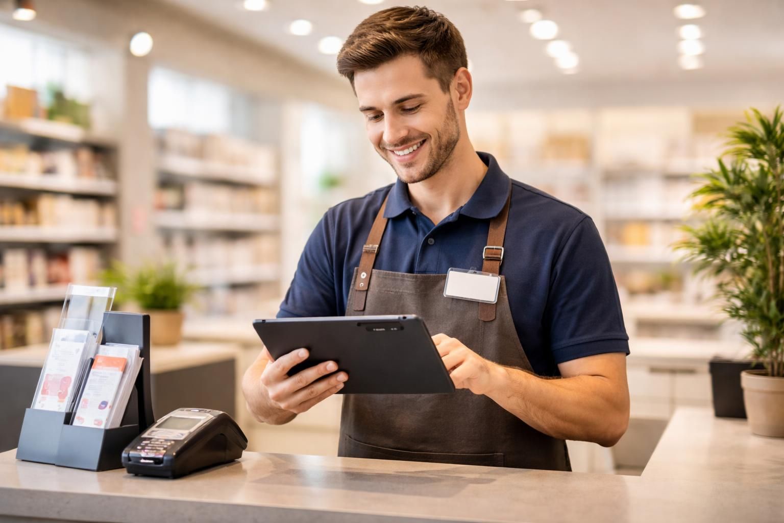 profitez d'une inscription rapide et facile à la fidélité grâce à la caisse équipée d'une tablette samsung. simplifiez vos achats et cumulez vos points en un instant.