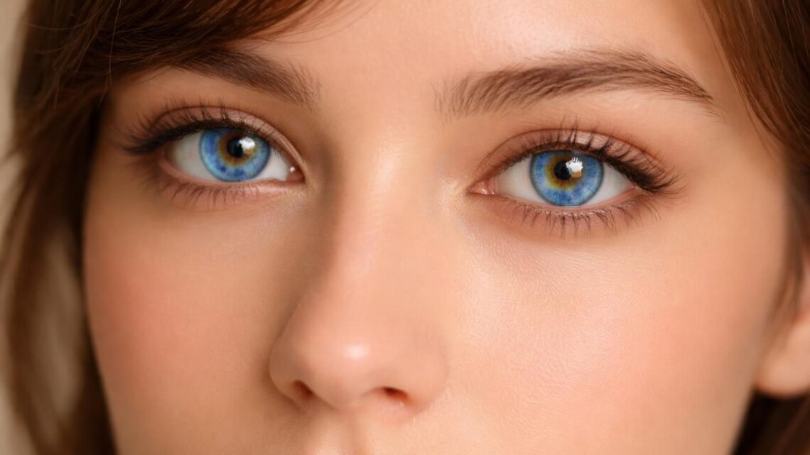 Lentille bleue sur yeux marron : rendu et conseils
