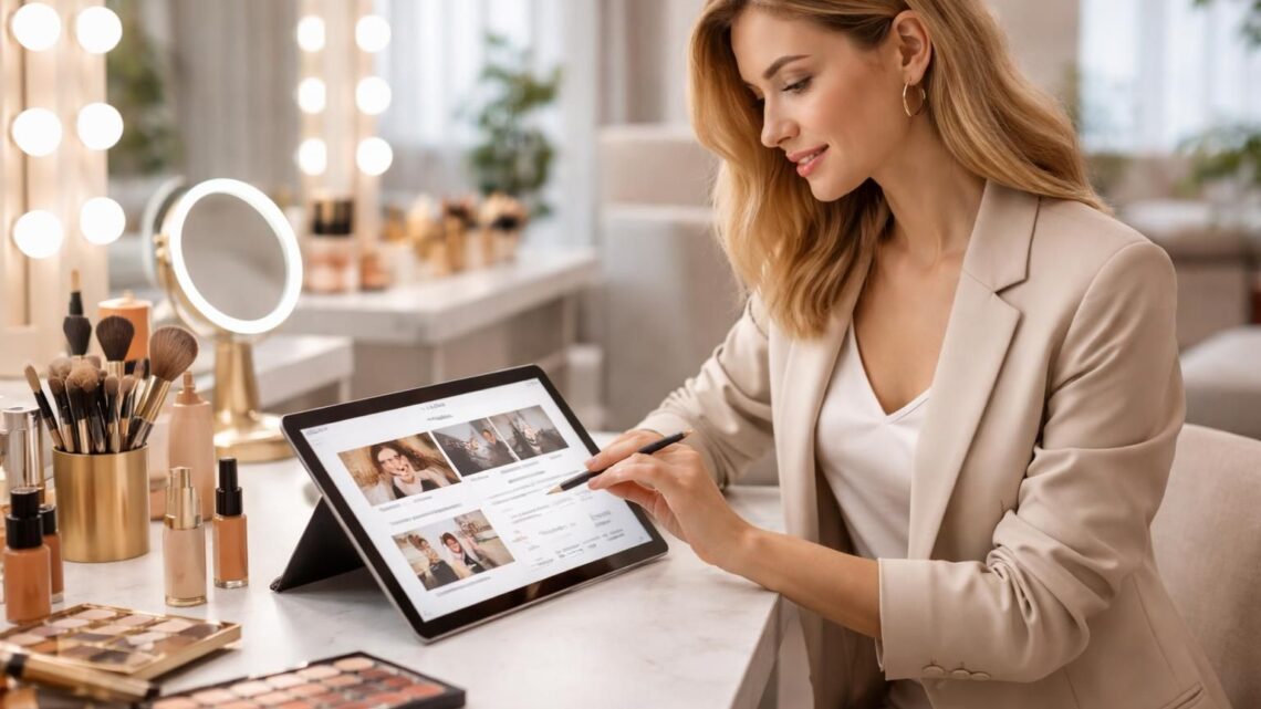 Atelier make-up : réservation rapide sur tablette Samsung