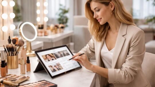 Atelier make-up : réservation rapide sur tablette Samsung