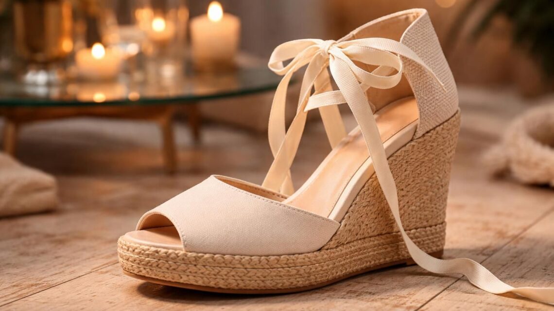 L&rsquo;espadrille compensée à lacet : la chaussure idéale pour vos soirées