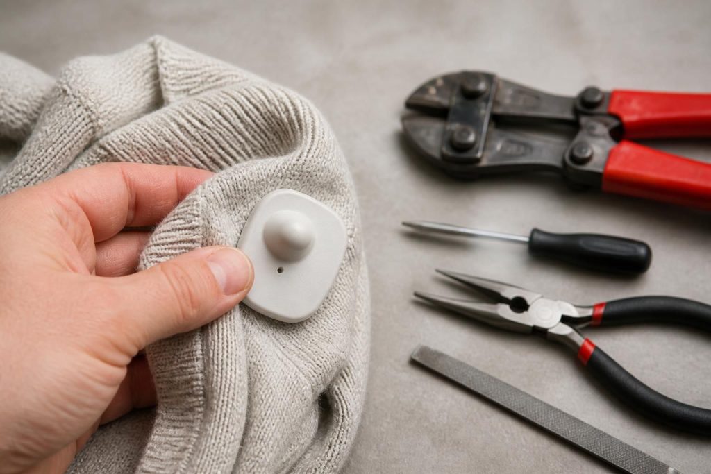 découvrez comment retirer facilement un antivol oublié sur un vêtement avec les outils adaptés et nos conseils pratiques pour éviter d'endommager vos habits.